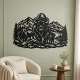 Buffalo Mountain Metal Wall Art | Wildlife Silhouette Decor - lifestyle view 2