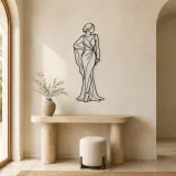 Draped Sleeve Pose Metal Wall Art | Fashion Figure Wall Decor - lifestyle view 3