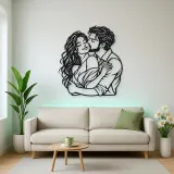 Cheek Kiss Metal Wall Art | Romantic Couple Decor