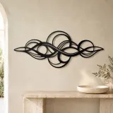 Calm Horizontal Rhythm Metal Wall Art | Modern Abstract Metal Decor - lifestyle view 3