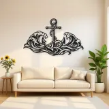 Anchor and Waves Metal Wall Art | Coastal and Nautical Wall Decor