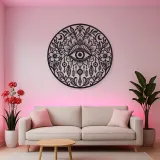 Evil Eye Floral Metal Wall Art | Spiritual Boho Metal Decor