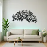 Peony Garden Arc Metal Wall Art | Botanical Metal Wall Decor