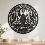 Feather Moon Flow Metal Wall Art | Celestial Boho Wall Decor - lifestyle view 4