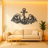Anchor and Waves Metal Wall Art | Coastal and Nautical Wall Decor