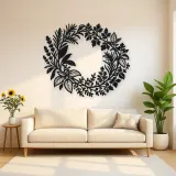 Herb Kitchen Wreath Metal Wall Art | Cozy Home Metal Decor