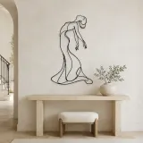 Arched Back Flow Metal Wall Art | Feminine Figure Wall Decor - lifestyle view 3
