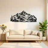 Minimal Everest Tribute Metal Wall Art | Nature Silhouette Decor