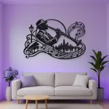 Clarinet Jazz Arc Metal Wall Art | Music Room Wall Decor