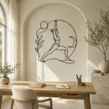 Warrior One Strength Metal Wall Art | Yoga and Meditation Wall Decor - lifestyle view 4