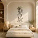 Fashion Hat Silhouette Metal Wall Art | Fashion Figure Wall Decor - lifestyle view 2
