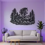 Horse in Forest Metal Wall Art | Equestrian Wall Decor