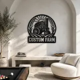 Personalized Tractor Farm Metal Wall Art with Barn Scene - lifestyle view 4