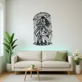 Rainy Day Kiss Metal Wall Art | Romantic Couple Decor