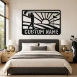 Personalized Golf Swing Metal Wall Art with Fairway - lifestyle view 2