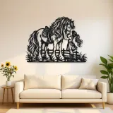 Pony and Child Metal Wall Art | Equestrian Wall Decor
