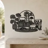 Record Player Corner Metal Wall Art | Music Room Wall Decor - lifestyle view 3