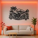 Ukulele Island Flow Metal Wall Art | Music Room Wall Decor