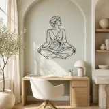 Seated Lotus Fashion Metal Wall Art | Fashion Figure Wall Decor - lifestyle view 4