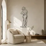 Curved Spine Figure Metal Wall Art | Feminine Figure Wall Decor - lifestyle view 5