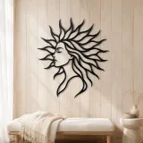 Sunray Hair Muse Metal Wall Art | Minimalist Woman Line Art - lifestyle view 5