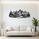 Mountain and River Metal Wall Art | Nature Silhouette Decor