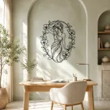 Muse in Flower Frame Metal Wall Art | Botanical Woman Wall Decor - lifestyle view 4