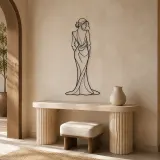 Sleek Gown Backline Metal Wall Art | Fashion Figure Wall Decor - lifestyle view 3