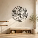 Cartel de metal personalizado de círculo de danza tribal | Decoración mural de silueta de danza