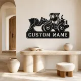 Personalized Wheel Loader Dumping Material Metal Wall Art - lifestyle view 3