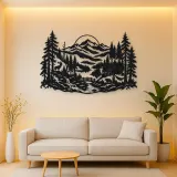Misty Woodland Layers Metal Wall Art | Nature Silhouette Decor