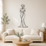 Cartel de metal de musa con brazos cruzados | Decoración mural de figura femenina