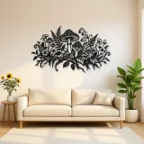 Mushroom Woodland Garden Metal Wall Art | Botanical Metal Wall Decor