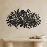 Mushroom Woodland Garden Metal Wall Art | Botanical Metal Wall Decor - lifestyle view 3