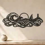 Interwoven Ocean Waves Metal Wall Art | Coastal and Nautical Wall Decor - lifestyle view 3