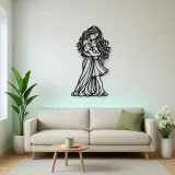 Mother Daughter Hug Metal Wall Art | Family Silhouette Decor