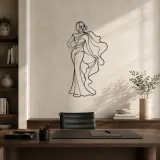 Flowing Scarf Profile Metal Wall Art | Fashion Figure Wall Decor - lifestyle view 3