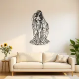Veiled Muse Metal Wall Art | Minimalist Woman Line Art