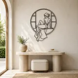 Quiet Window Muse Metal Wall Art | Feminine Figure Wall Decor - lifestyle view 3