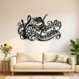 Dancing Treble Flow Metal Wall Art | Music Room Wall Decor