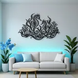 Seahorse Garden Metal Wall Art | Coastal and Nautical Wall Decor