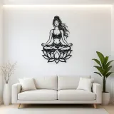 Meditation with Lotus Metal Wall Art | Movement Silhouette Decor
