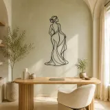 Profile with Drape Metal Wall Art | Feminine Figure Wall Decor - lifestyle view 4