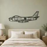 F86 Sabre Canada Airplane Silhouette Metal Wall Art, Metal Aircraft Silhouette, Aviation Wall Decor, Aviator Decor - lifestyle view 2