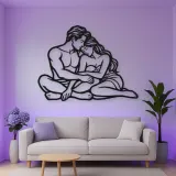 Quiet Night Cuddle Metal Wall Art | Romantic Couple Decor