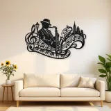 Saxophone Jazz Flow Metal Wall Art | Music Room Wall Decor