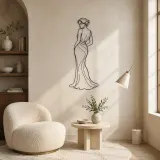 Elegant Shoulder Glance Metal Wall Art | Fashion Figure Wall Decor - lifestyle view 5