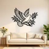 Dove Olive Branch Metal Wall Art | Wildlife Silhouette Decor