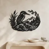 Kingfisher River Metal Wall Art | Wildlife Silhouette Decor - lifestyle view 3
