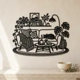 Cozy Sofa Line Metal Wall Art | Cozy Home Metal Decor - lifestyle view 3